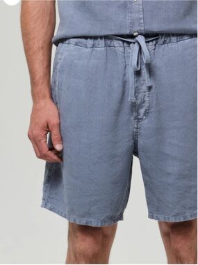 CITIZENS OF HUMANITY Drawstring Deck Linen Short in Stone Blue | XXL